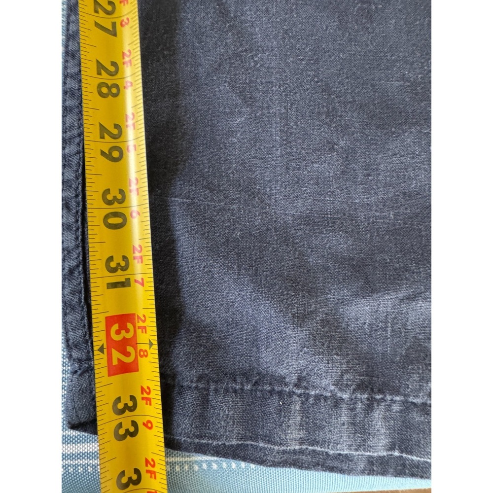Vilebrequin Mens XXL 100% Linen Pull‑On Pants 33" Inseam Navy Blue Cargo Morocco - Picture 11 of 12